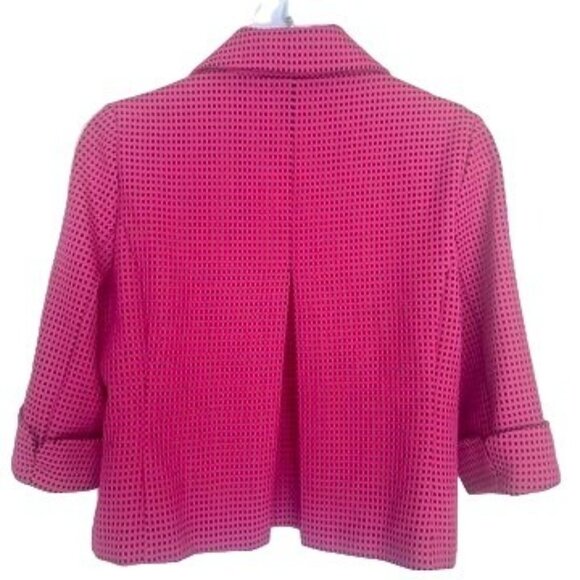 Vintage En french Pink & Black Checkered Textured Jacket Plus Size 18 - Picture 2 of 9